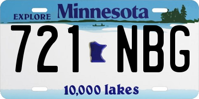 MN license plate 721NBG