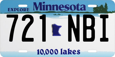 MN license plate 721NBI