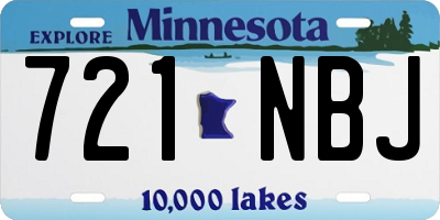MN license plate 721NBJ