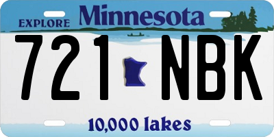 MN license plate 721NBK