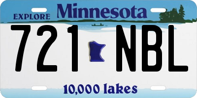 MN license plate 721NBL