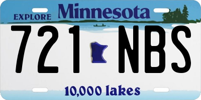 MN license plate 721NBS