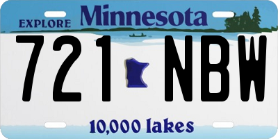 MN license plate 721NBW