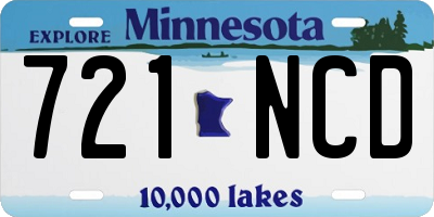 MN license plate 721NCD