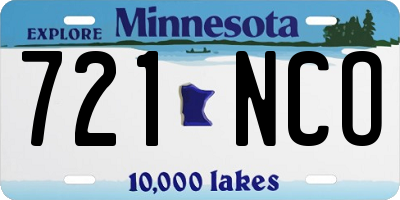 MN license plate 721NCO
