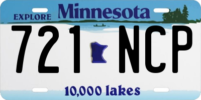 MN license plate 721NCP
