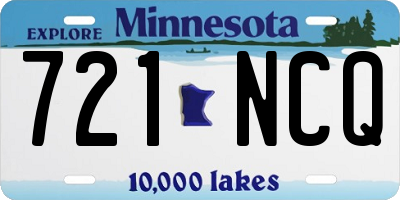 MN license plate 721NCQ