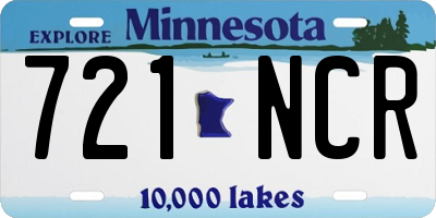 MN license plate 721NCR