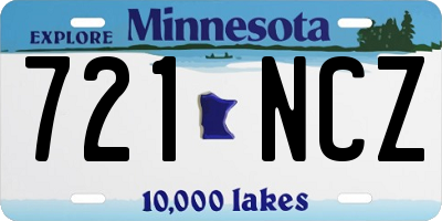 MN license plate 721NCZ