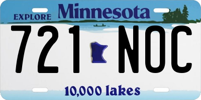 MN license plate 721NOC