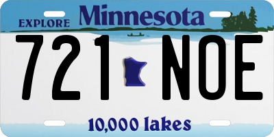 MN license plate 721NOE