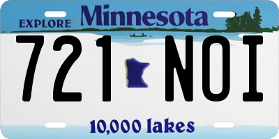 MN license plate 721NOI