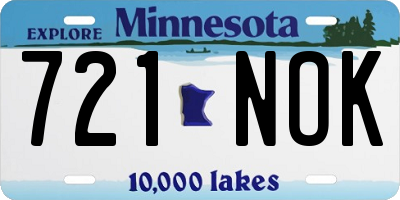 MN license plate 721NOK