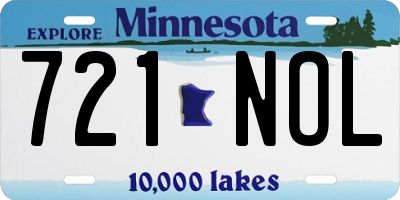 MN license plate 721NOL