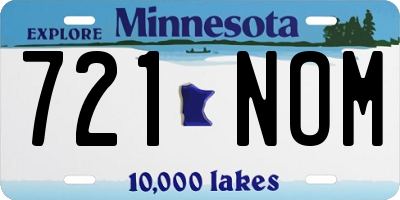 MN license plate 721NOM