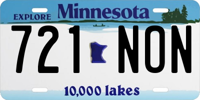 MN license plate 721NON