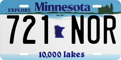 MN license plate 721NOR