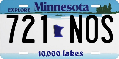 MN license plate 721NOS