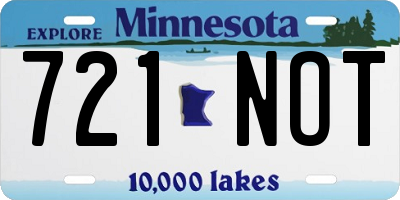 MN license plate 721NOT