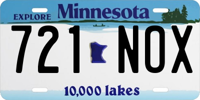 MN license plate 721NOX