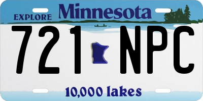 MN license plate 721NPC