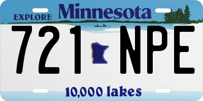 MN license plate 721NPE