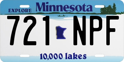 MN license plate 721NPF