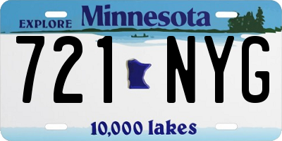 MN license plate 721NYG