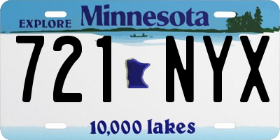 MN license plate 721NYX
