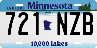 MN license plate 721NZB