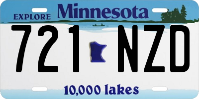 MN license plate 721NZD