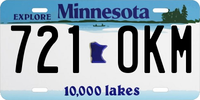 MN license plate 721OKM