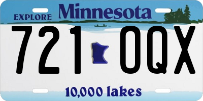 MN license plate 721OQX