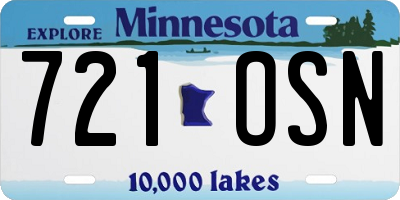 MN license plate 721OSN