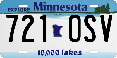 MN license plate 721OSV
