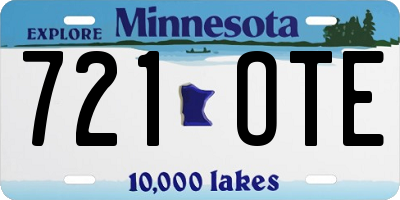 MN license plate 721OTE