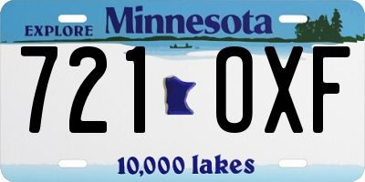 MN license plate 721OXF