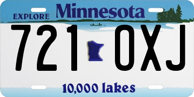 MN license plate 721OXJ