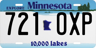 MN license plate 721OXP