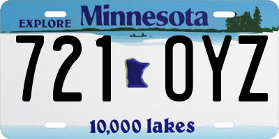 MN license plate 721OYZ