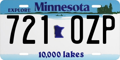 MN license plate 721OZP