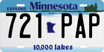 MN license plate 721PAP