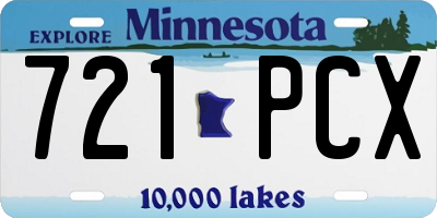 MN license plate 721PCX