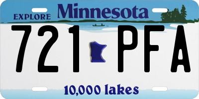 MN license plate 721PFA