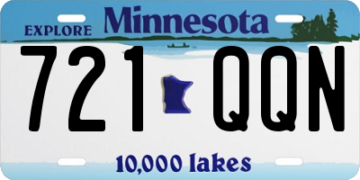 MN license plate 721QQN