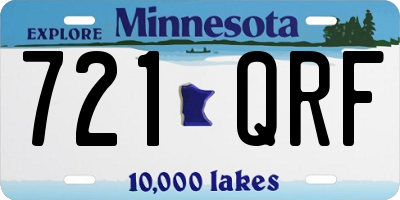 MN license plate 721QRF