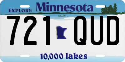 MN license plate 721QUD