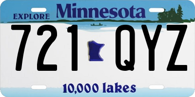 MN license plate 721QYZ