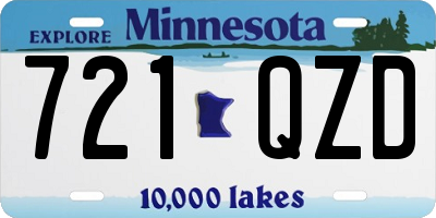MN license plate 721QZD