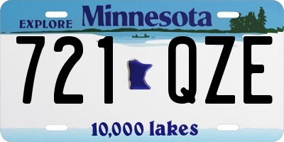 MN license plate 721QZE